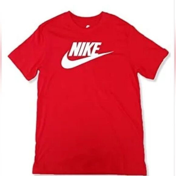 Nike Air Swoosh DX1985-657 Men's Red & White Short Sleeve T-shirt Size M NWT - Picture 1 of 4